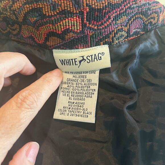 NWOT White Stag Jacket Tapestry Red Multi Floral SZL - Picture 7 of 11